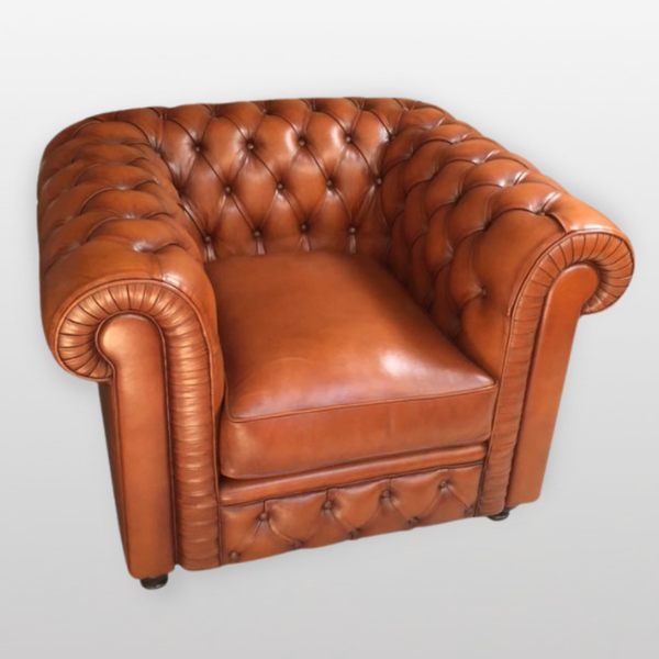 Fauteuil Chesterfield - Basane capitonné